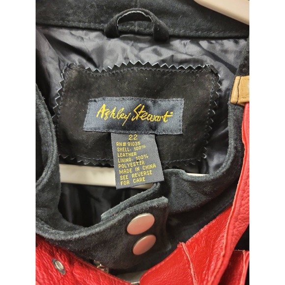 Ashley Stewart Womens Jacket Size‎ 22 Black Suede Leather Stripe Detail Moto - Picture 2 of 16